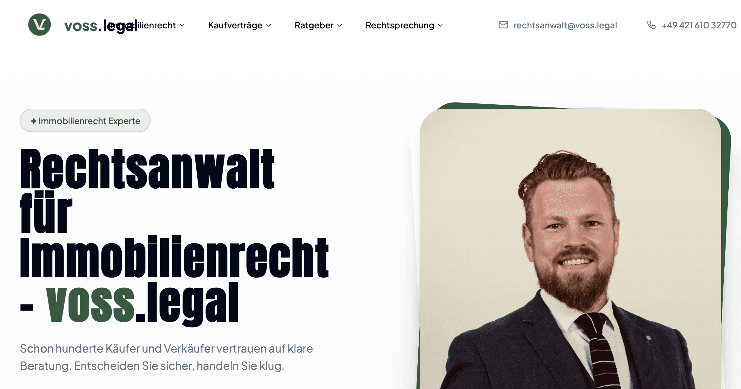 Voss Legal – Kanzlei-Website für Immobilienrecht