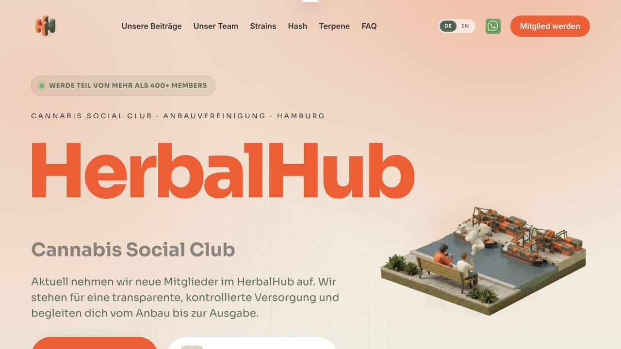 Aktuelle Startseite von HerbalHub