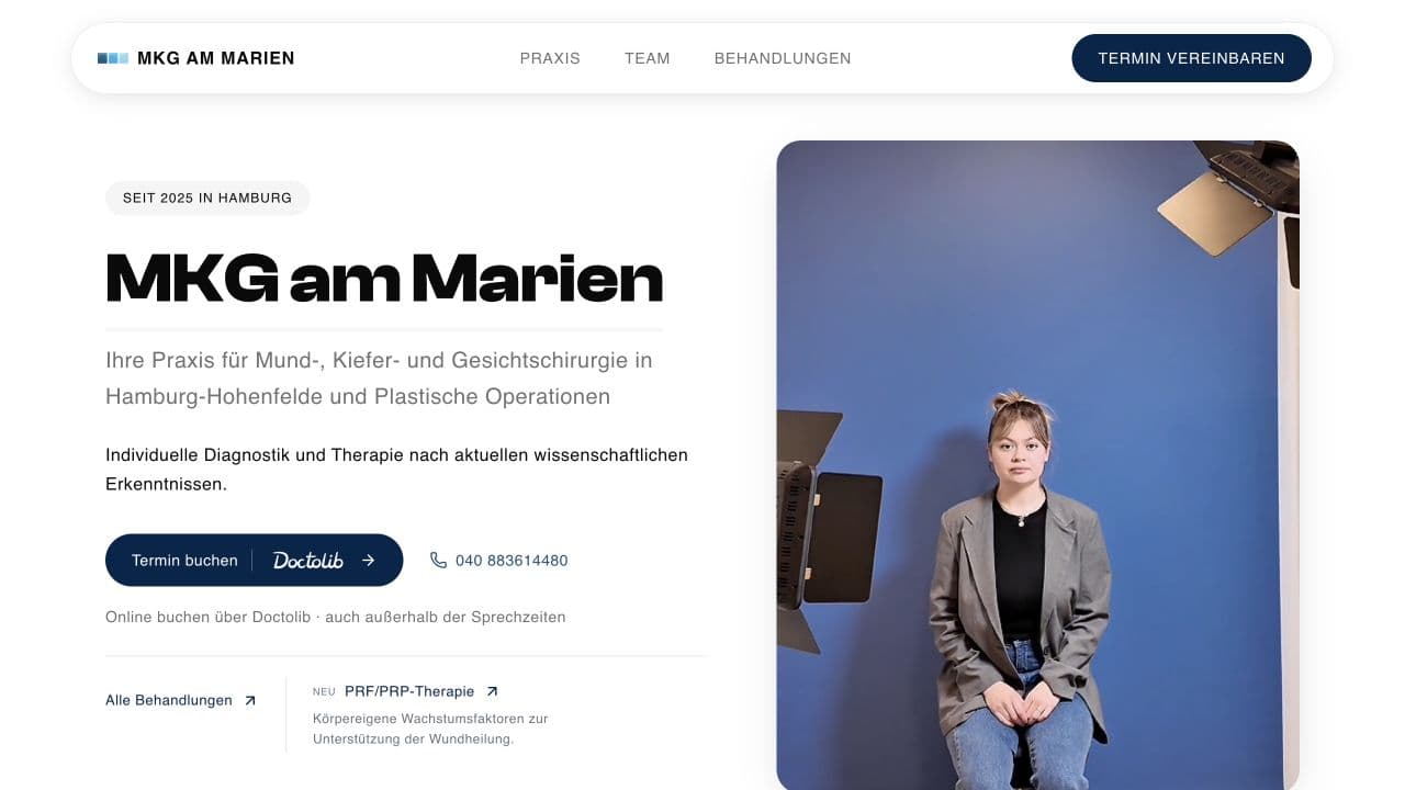 Aktuelle Startseite von MKG am Marien